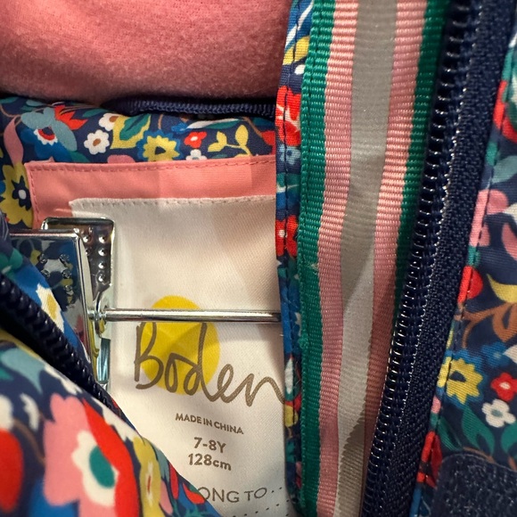 Boden All-weather Waterproof Jacket Multi Patchwork Floral, 7-8 - Picture 5 of 5